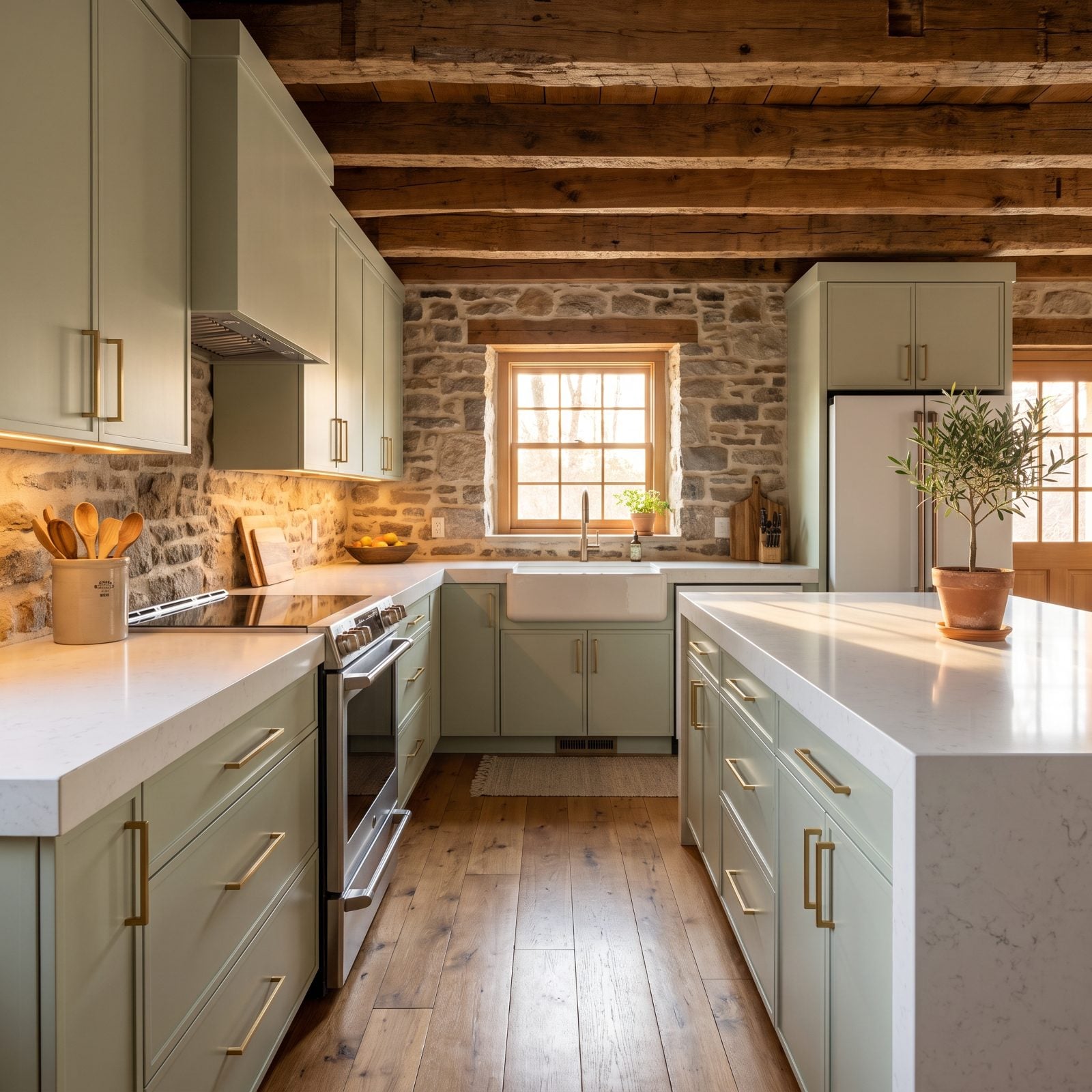 An Ultra-Thick Mitered Edge That Overpowers Slim Cabinets