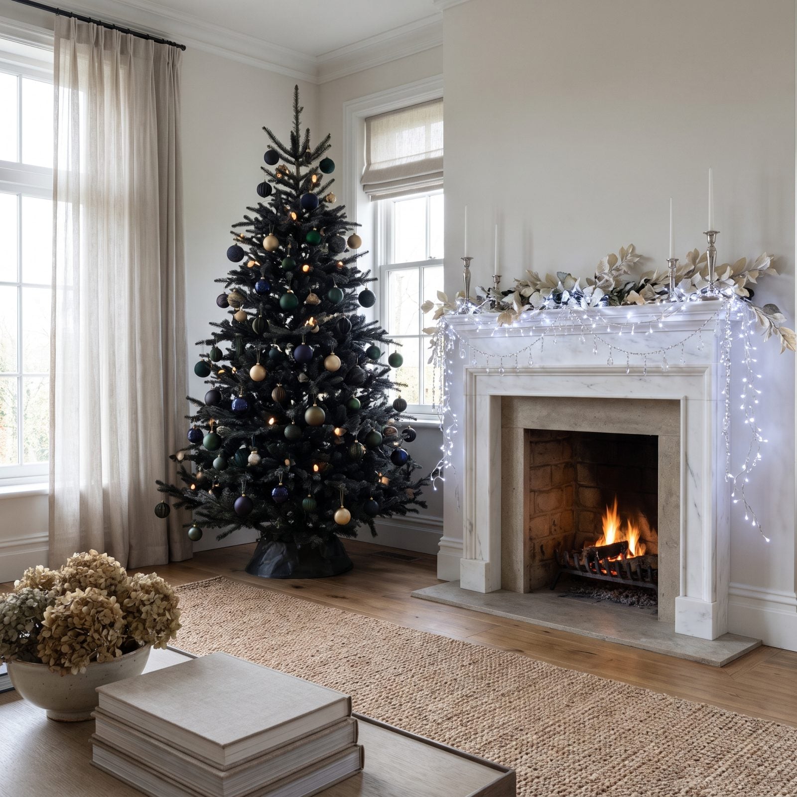 Use a Darker Tree Palette and a Brighter Mantel Palette