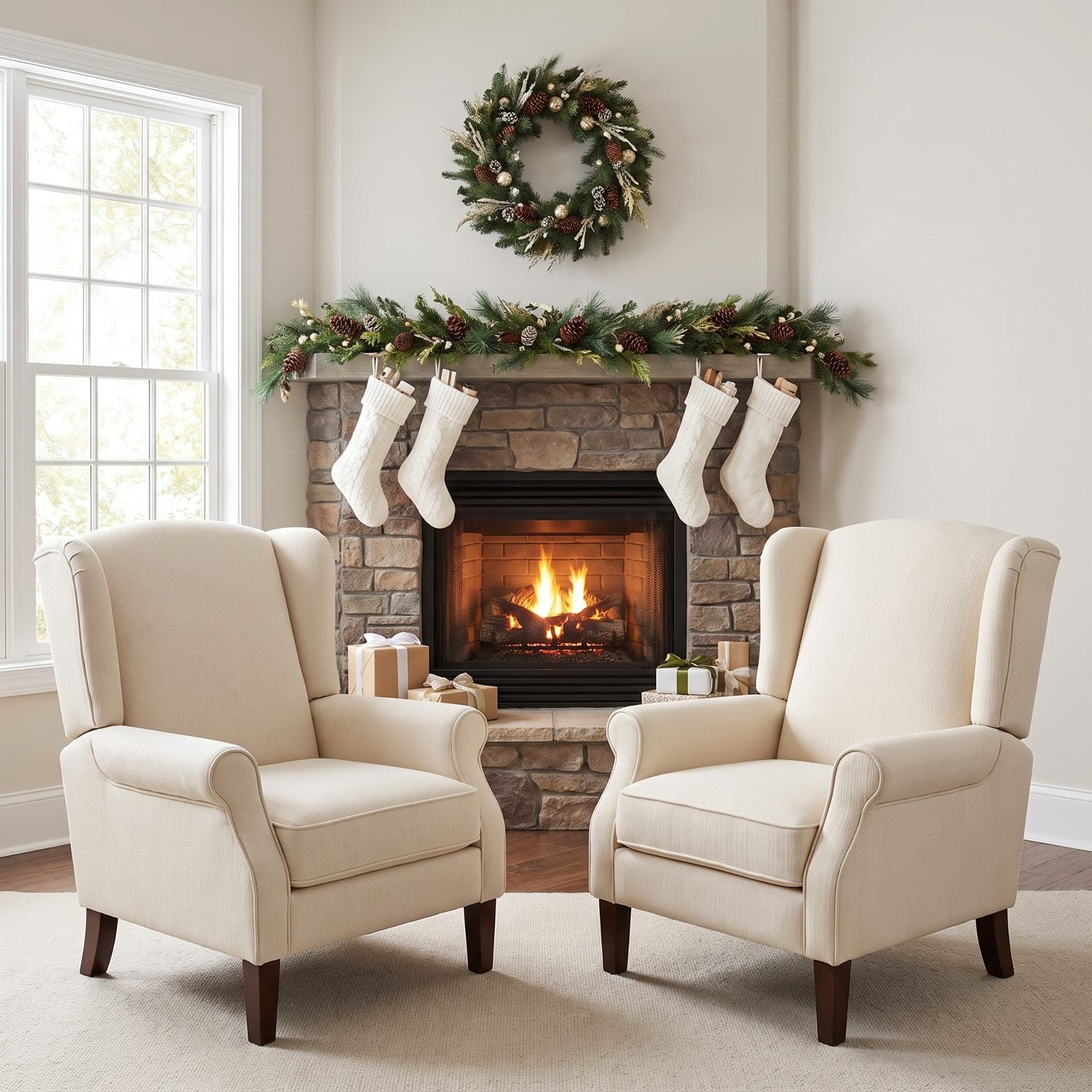 Use Matching Armchairs to Point Attention Toward the Fire