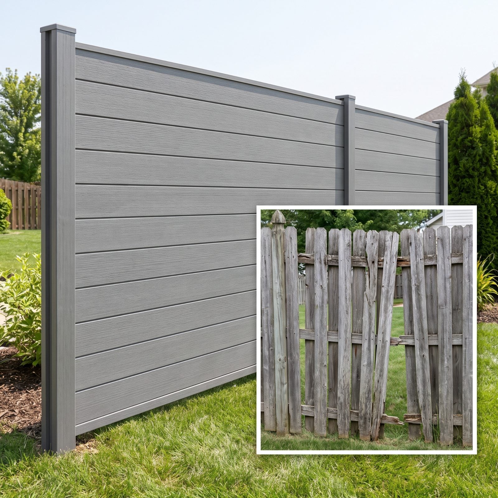 UV-Resistant Recycled-Composite Fencing