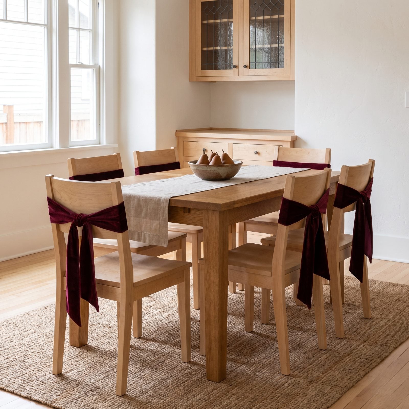 Velvet Ribbon Tied Around Everyday Dining Chairs
