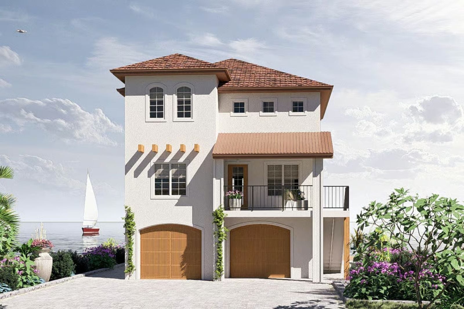 Villa Marina 3-Bedroom Tuscan with Drive-Under Garage Designed for Couples Who'd Rather Pay for the View Than the Square Footage (Floor Plan)