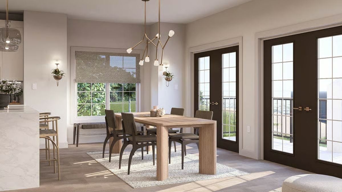 Warm Oak and Brass Do the Heavy Lifting in This Dining Room