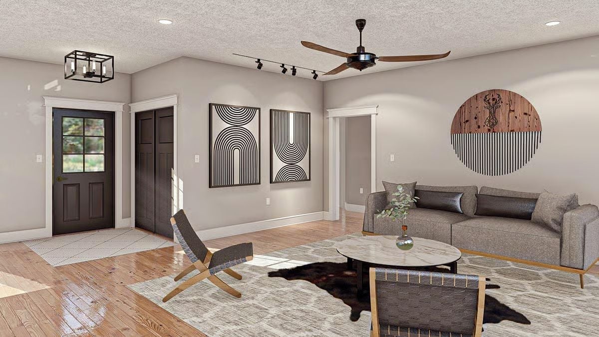 Barndo Living Room That Makes Gray Feel Like a Design Decision