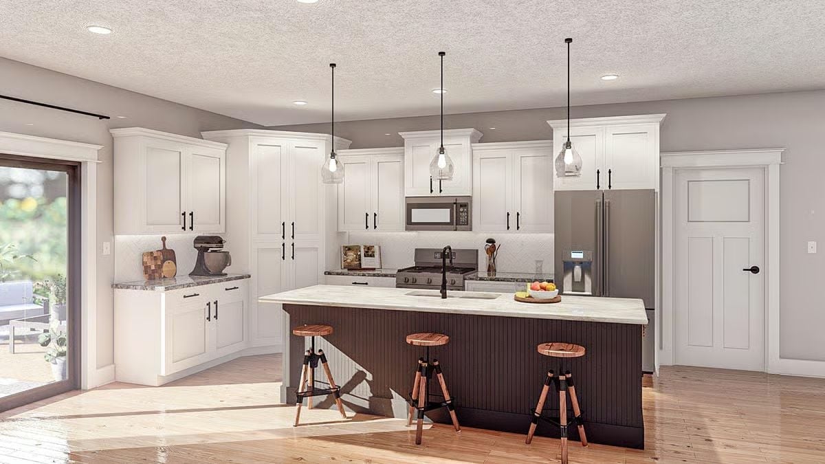 White Shaker Cabinets with a Dark Island That Actually Earns the Contrast