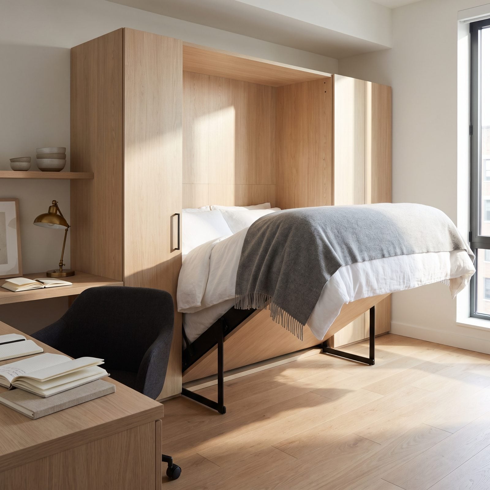 A Wall Bed That Turns an Office Into a Guest Room