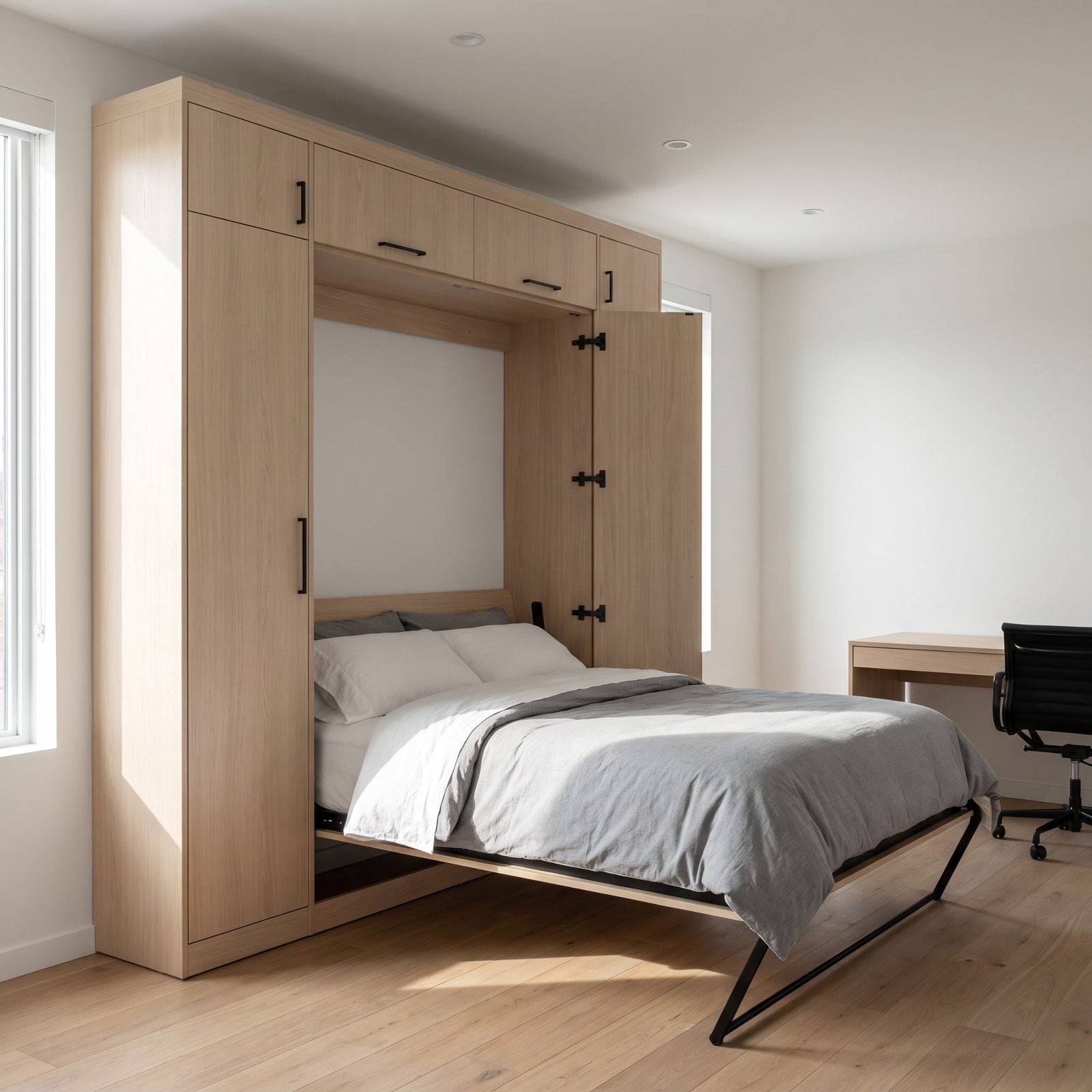A Wall Bed That Turns an Office Into a Guest Room