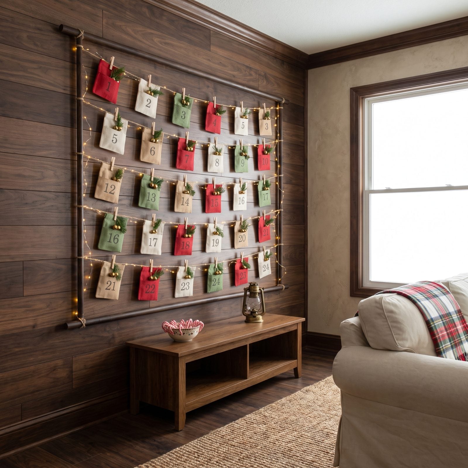 A Wall-Mounted Advent Calendar Spanning the Room
