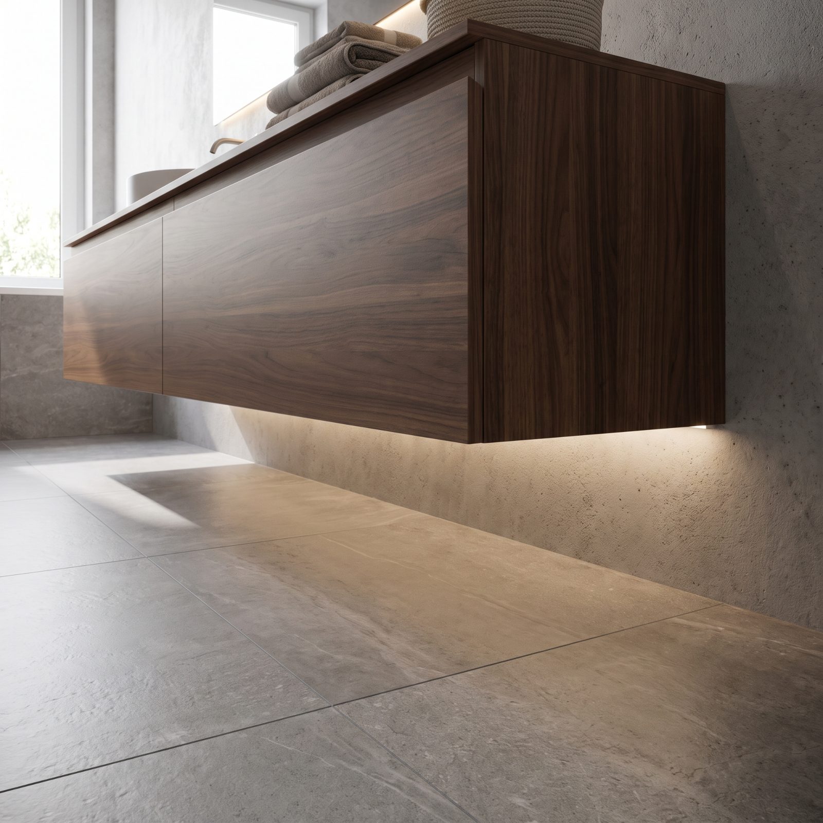A Wall-Mounted Floating Vanity