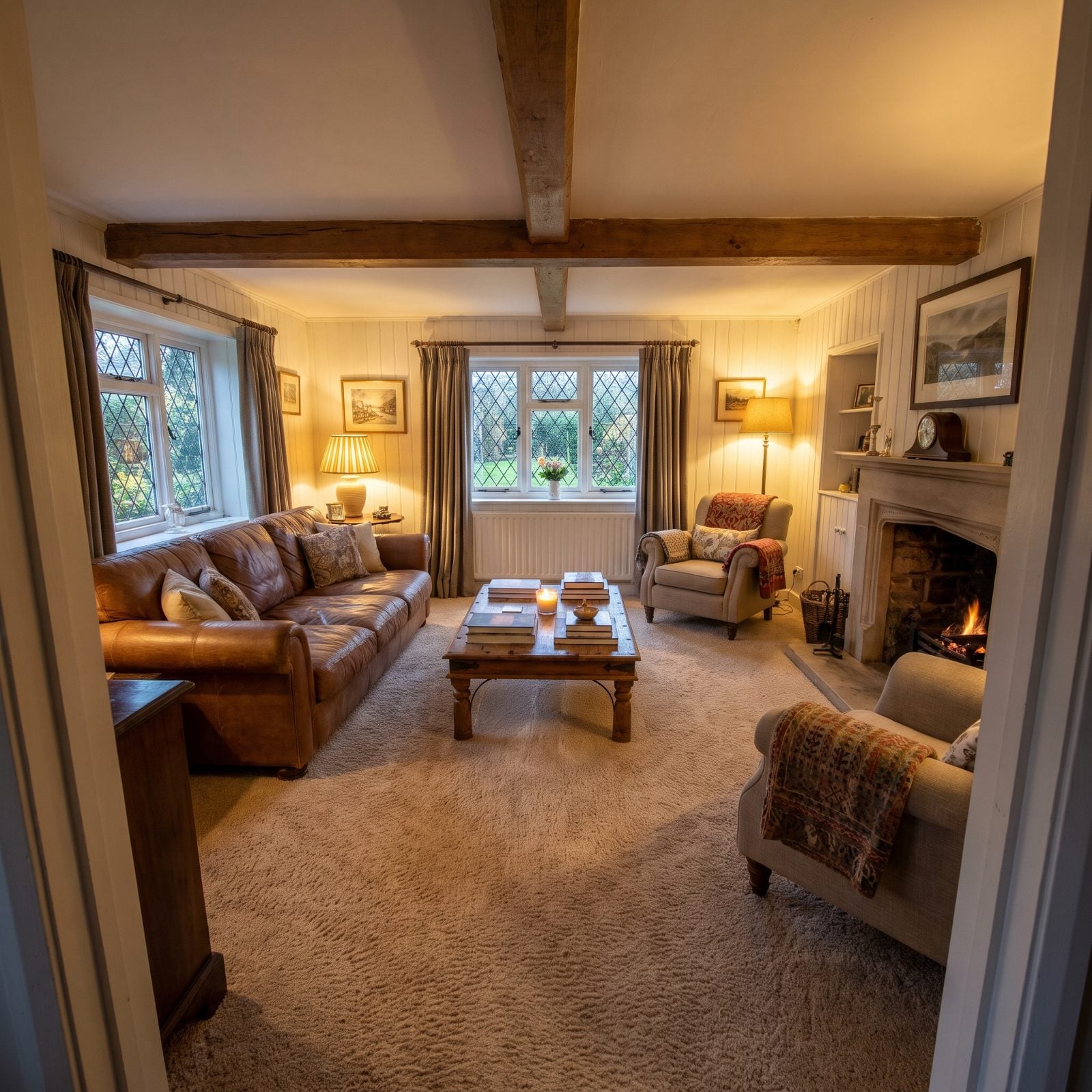 Wall-to-Wall Carpet in a Shade of Beige With a Name Like 'Oatmeal Dusk'