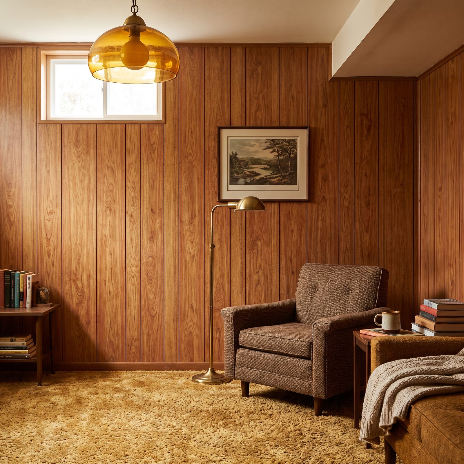 Wall-to-Wall Wood Paneling That Made the Basement Feel Like a Den