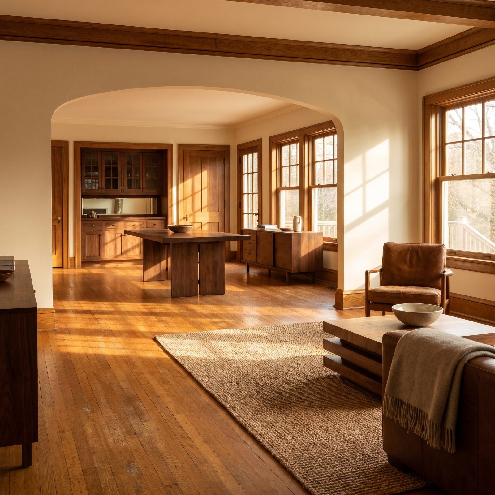 Warm Wood Tones Running Through the Whole House
