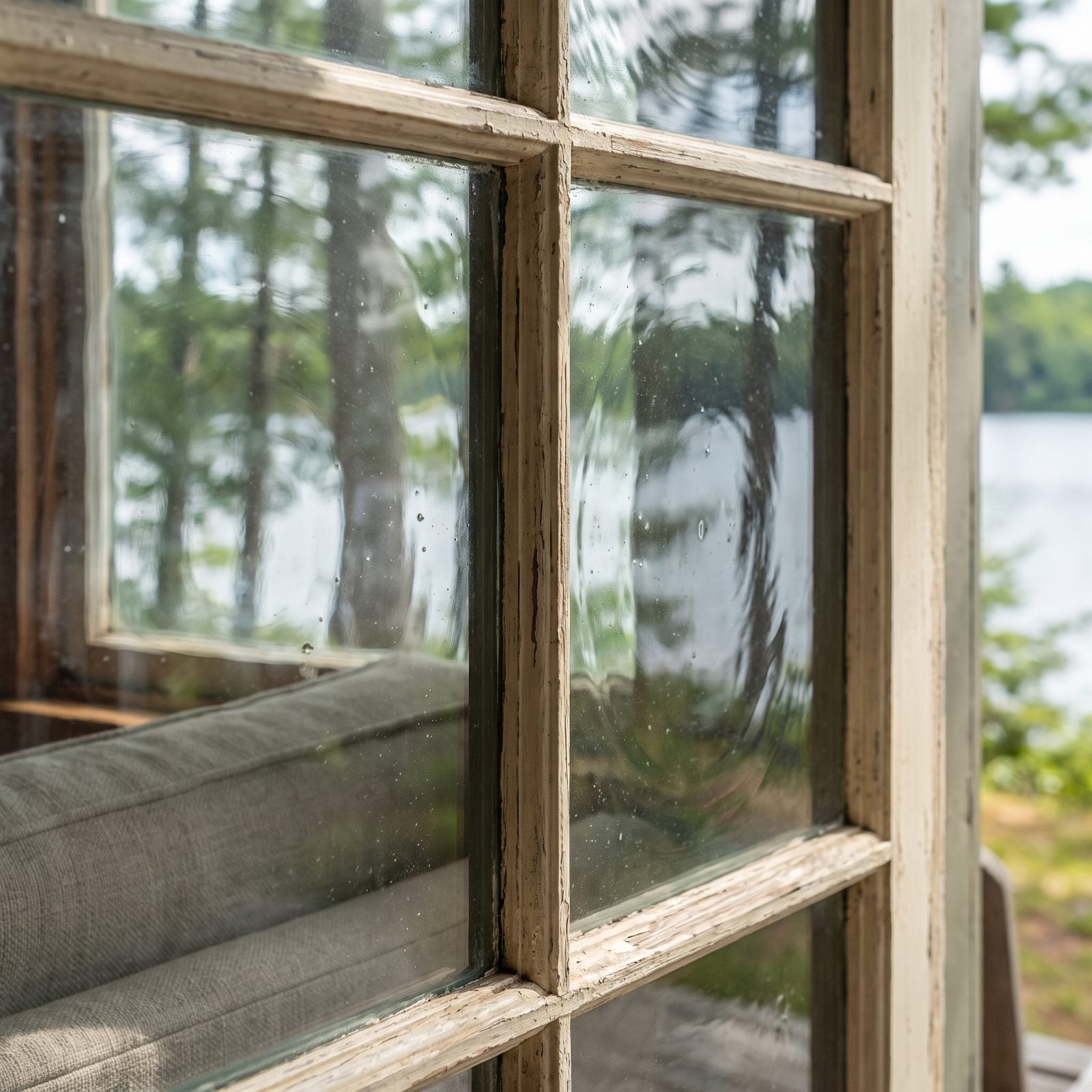 Wavy Cylinder or Crown Window Glass
