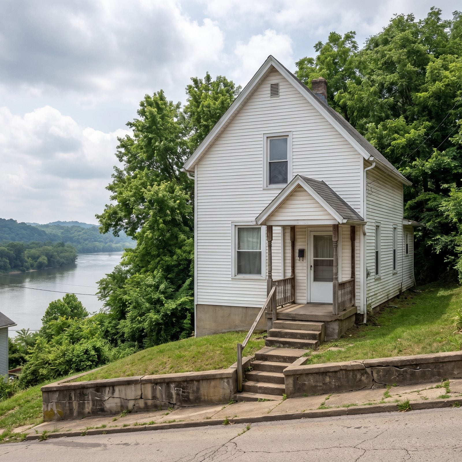 Wellsville, Ohio, Hillside Houses Looking Down on the River