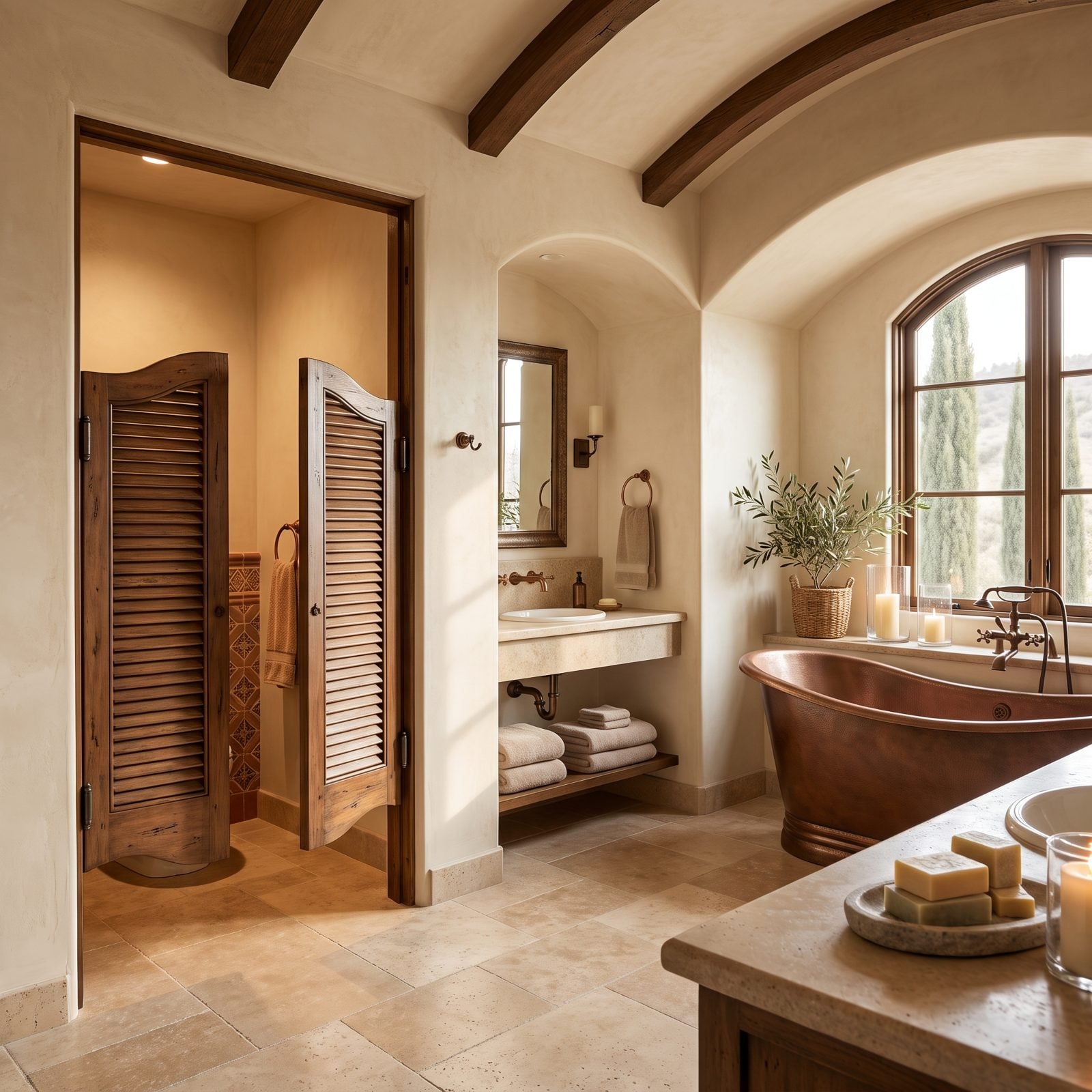 Western Saloon Doors Swinging Into the Bathroom