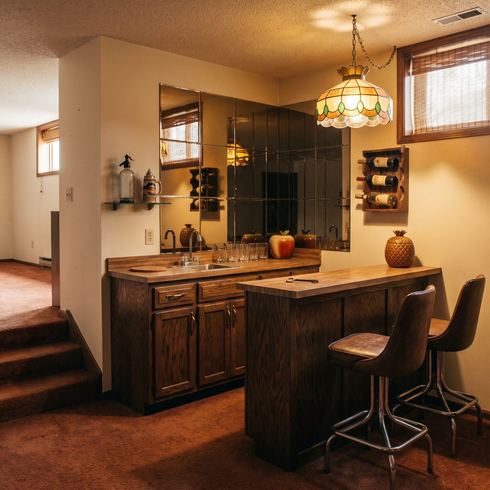 The Wet Bar Nobody Drank At, Parked on the Half-Floor Down