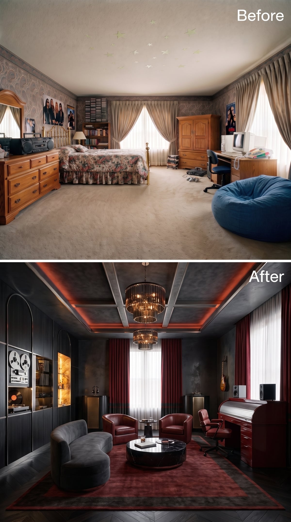 Charcoal Walls, Crimson Leather, and a Roll-Top Desk With Better Manners Than Most Offices