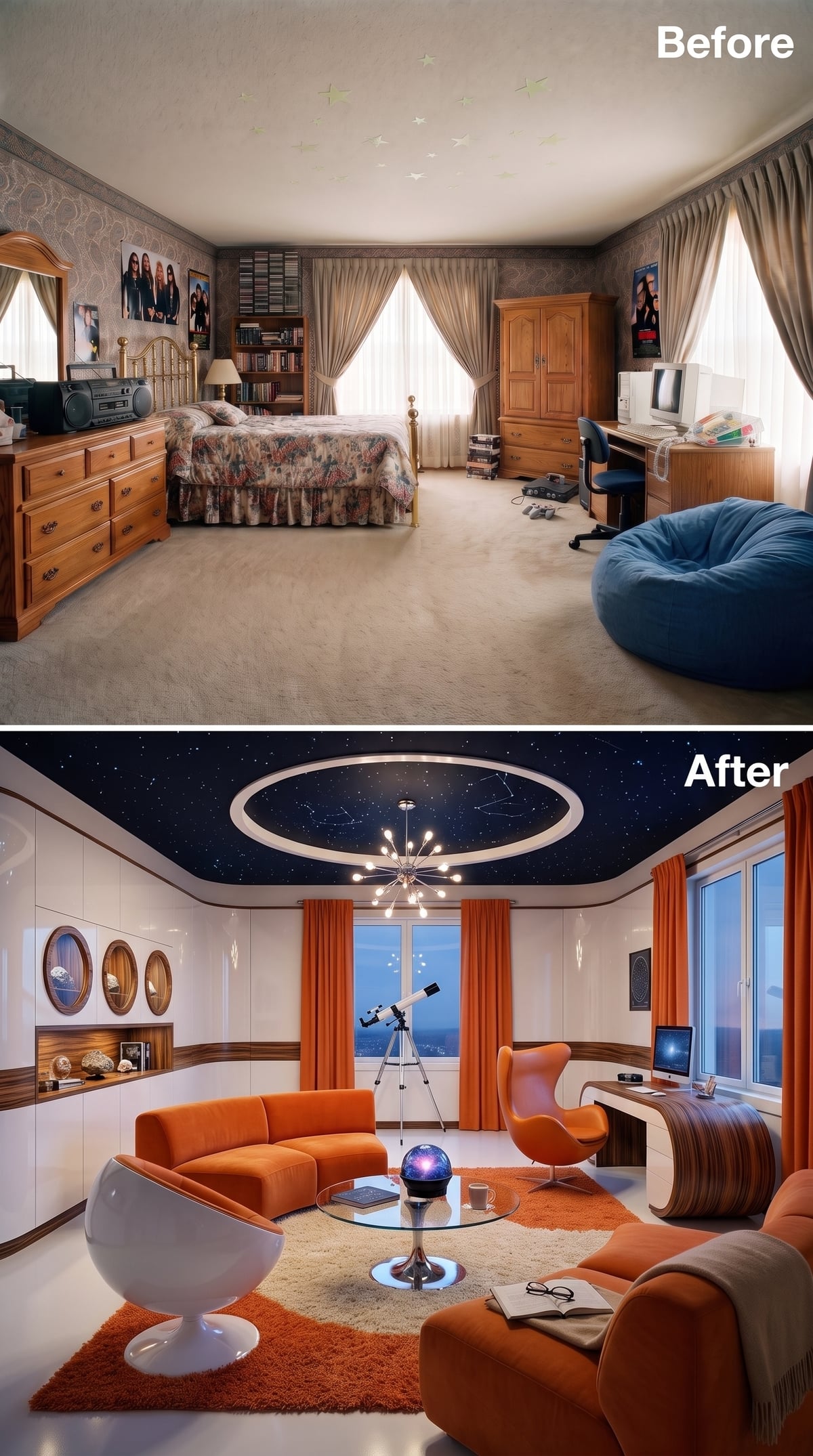 Constellation Ceiling, Orange Velvet, and Mission Control Without the Fluorescents