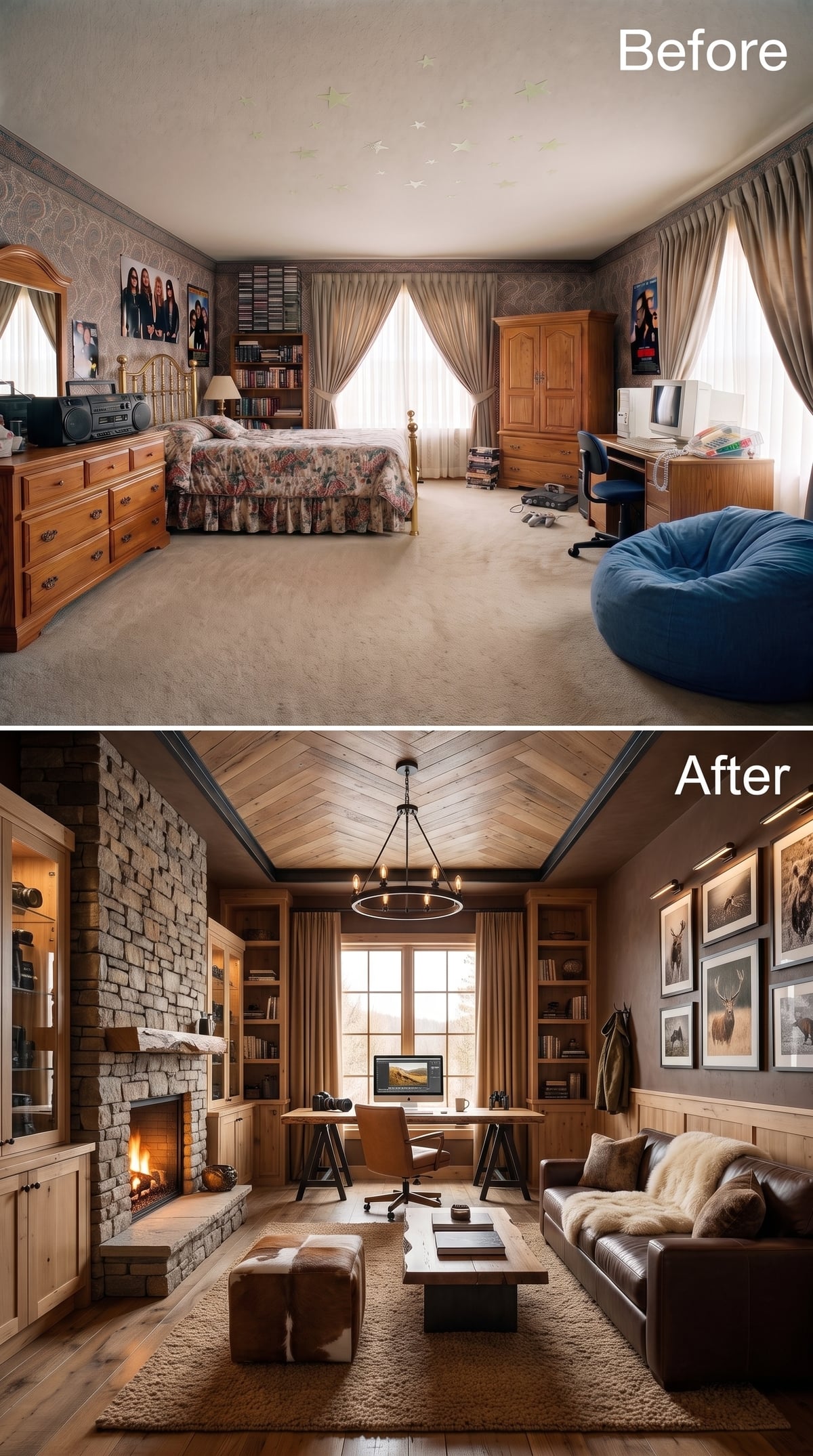 Stone, Cedar, and a Fireplace That Has No Business Being This Good