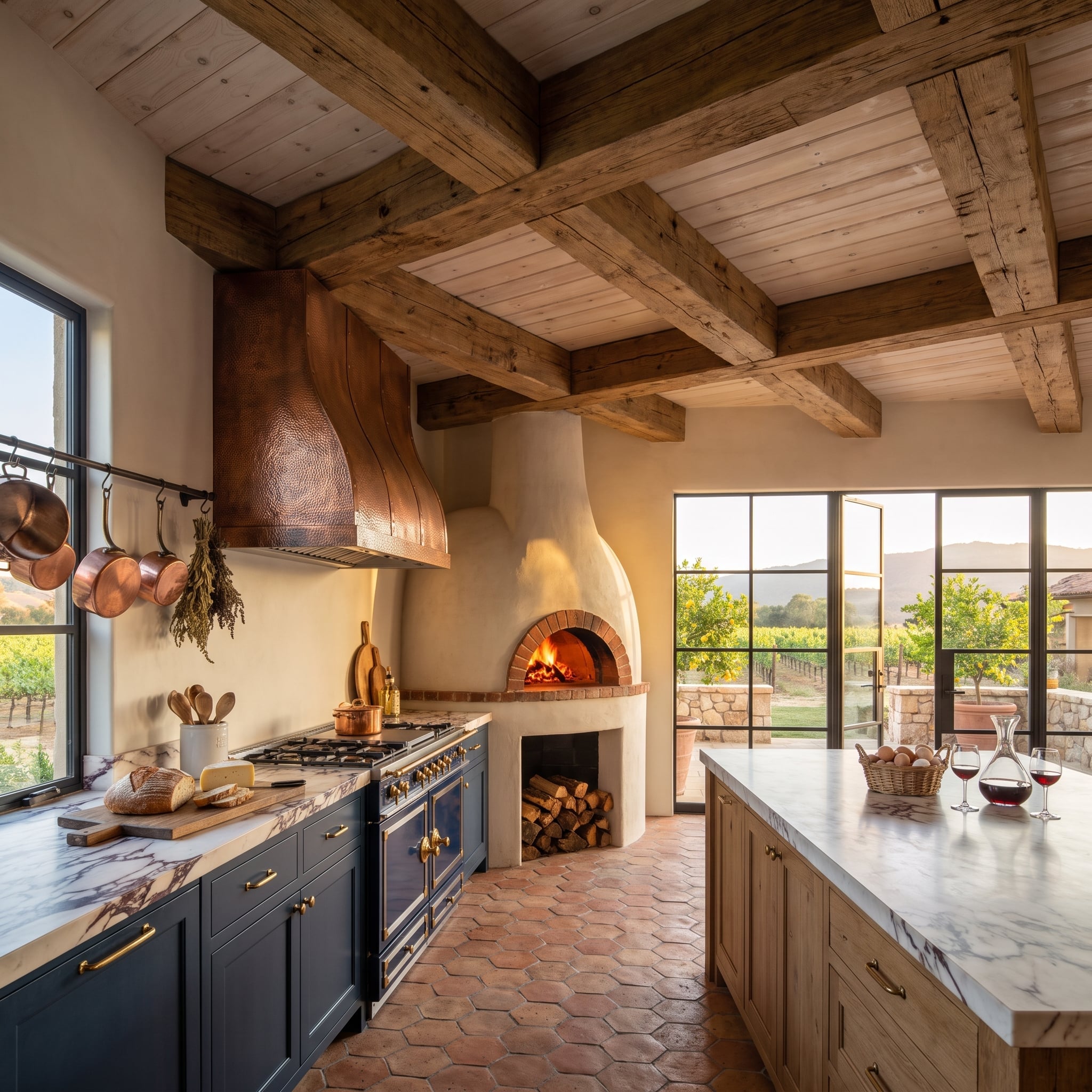 Reclaimed Beams, a Wood-Fired Oven Still Burning, and Copper That Aged Into the Right Color