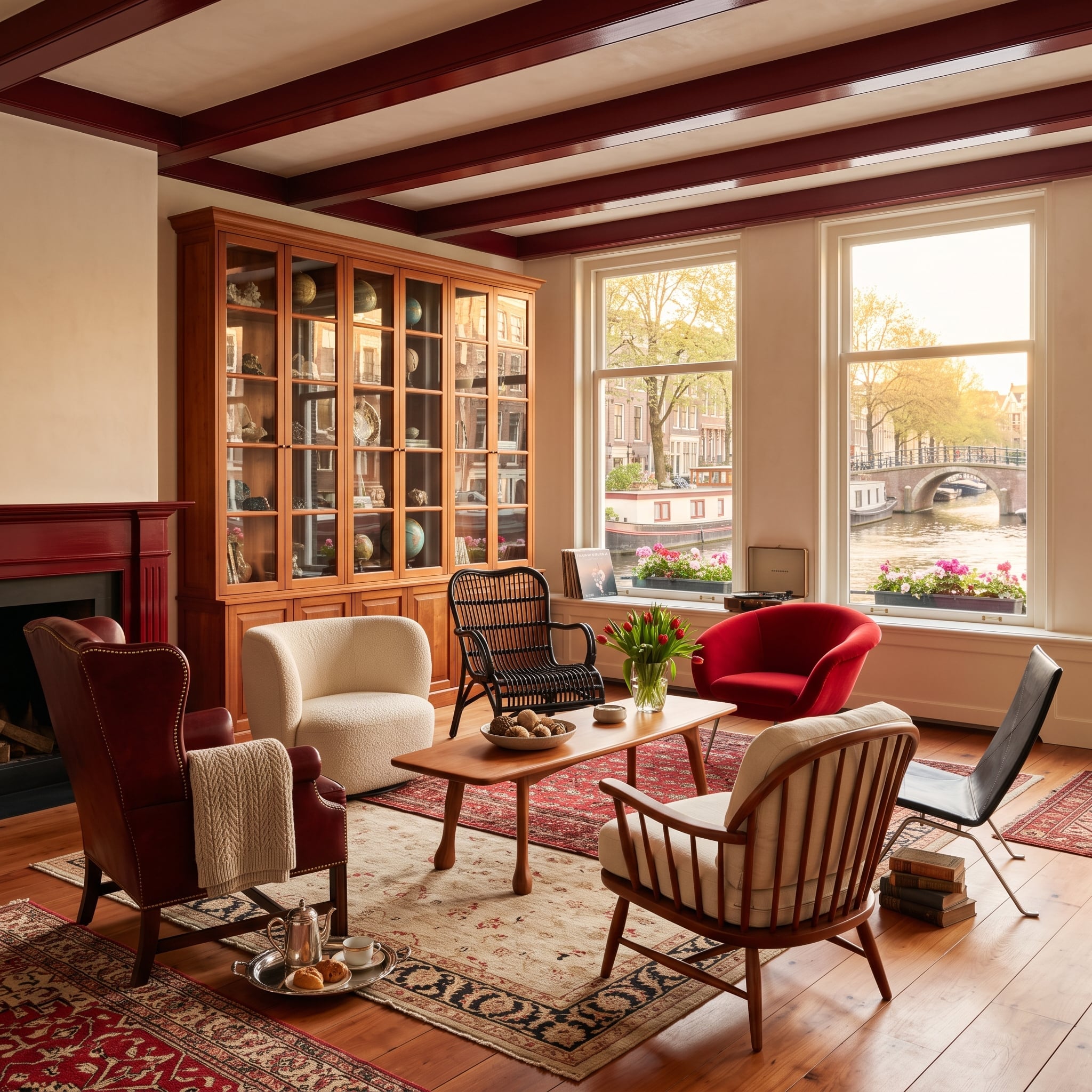 Canal Views, Dark Ceiling Beams, and Five Chairs That Don't Match on Purpose