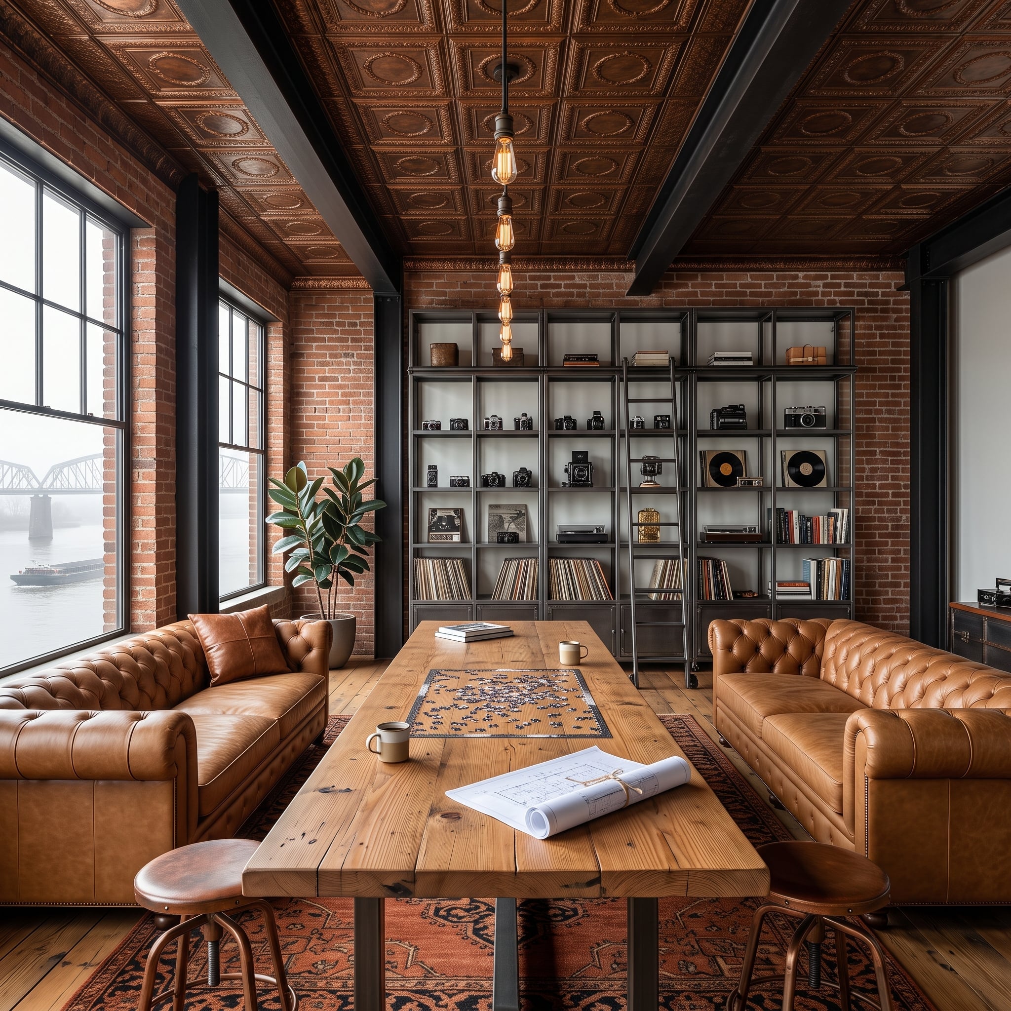 Chesterfield Sofas, Vintage Cameras, and a Puzzle Half-Finished on Reclaimed Pine