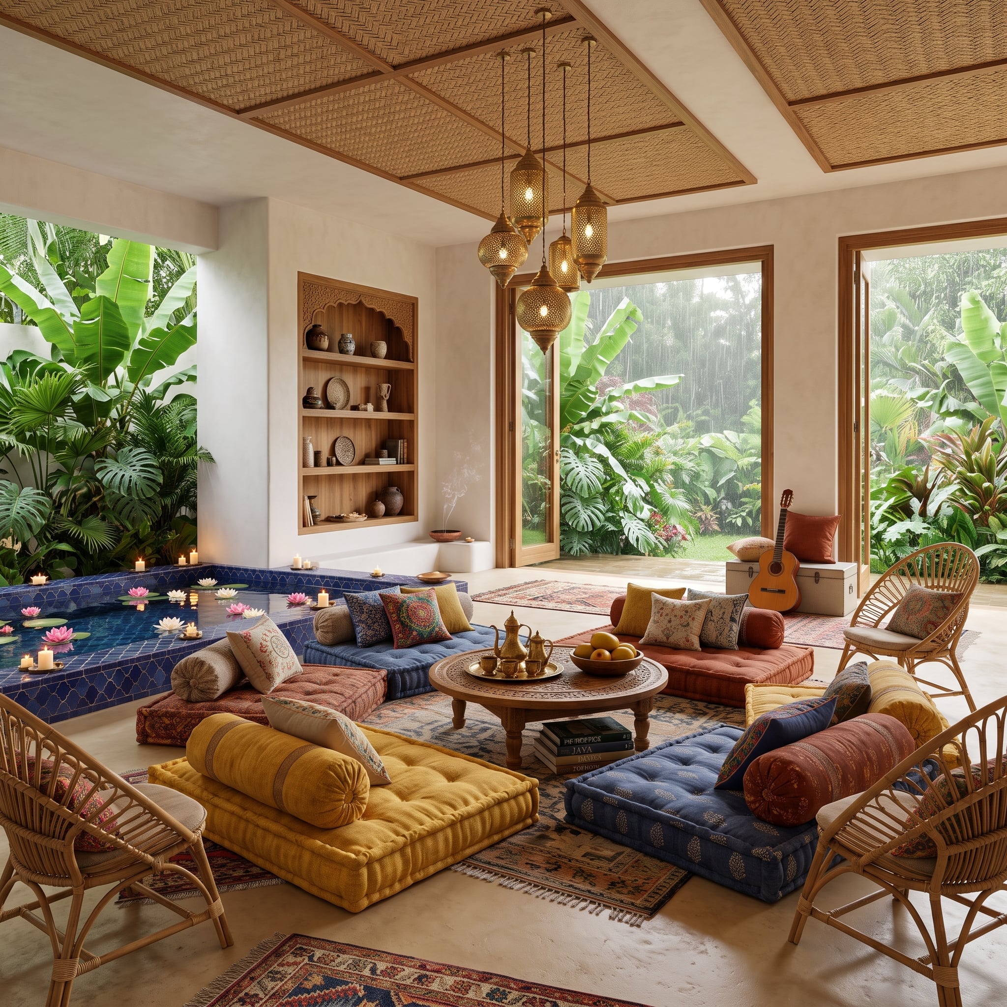 Lotus Pool, Moroccan Lanterns, and Floor Cushions That Outperform Any Sectional