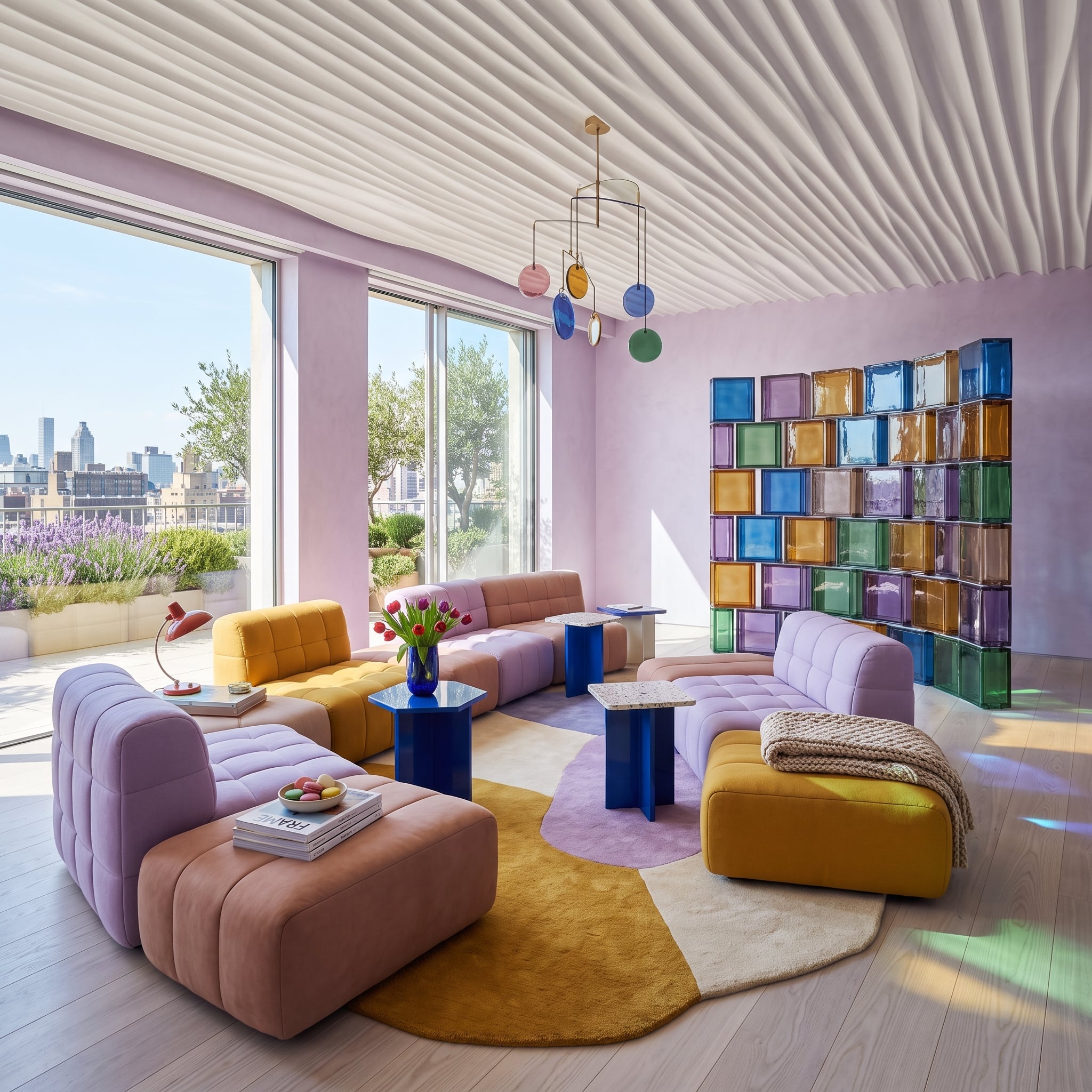 Modular Cushion Blocks, Colored Glass Bricks, and Zero Sectional in Sight