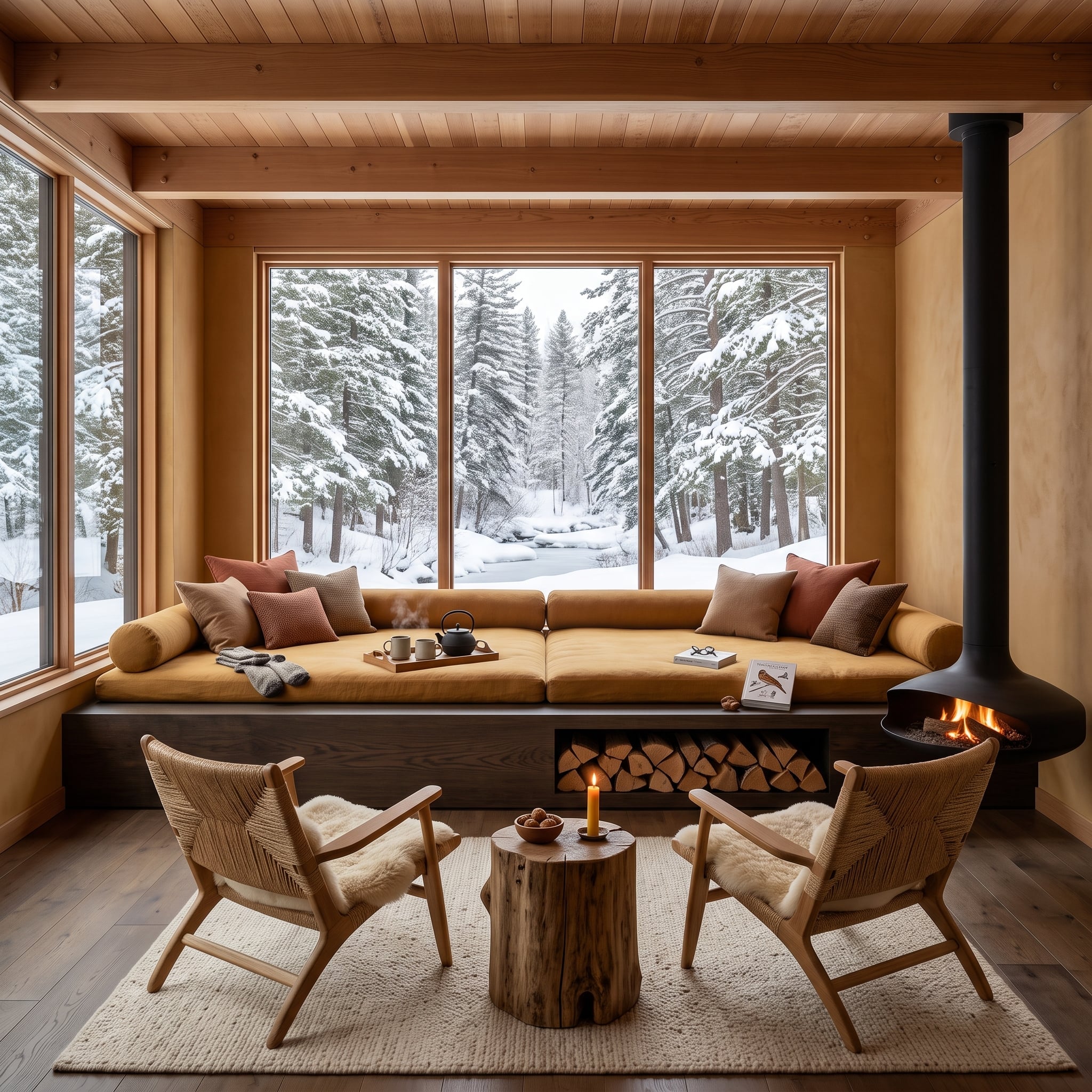 Snow Outside, Fire Inside, and a Window Bench That Replaced the Sectional Entirely