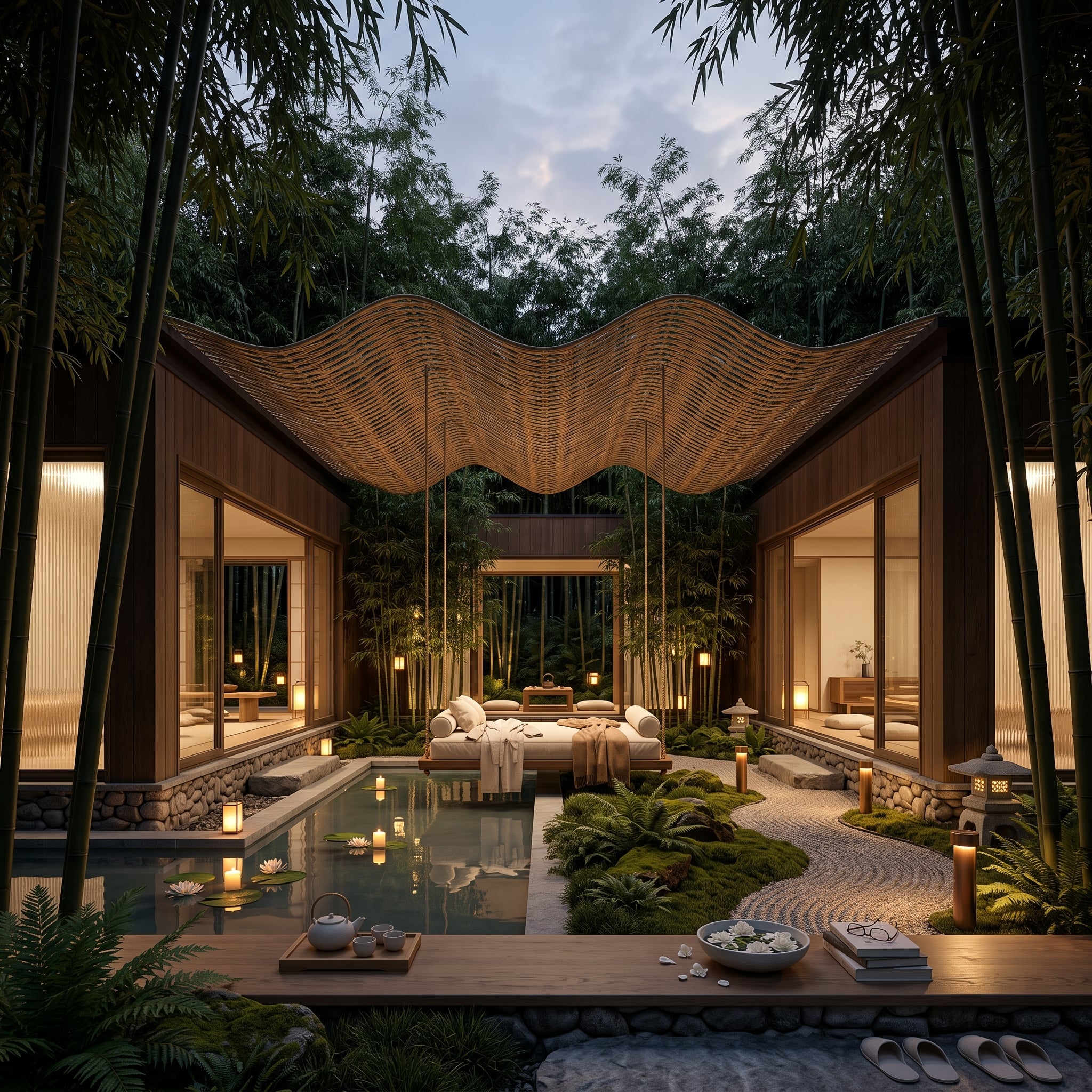 Bamboo, Candlelight, and a Woven Roof That Moves Like Water