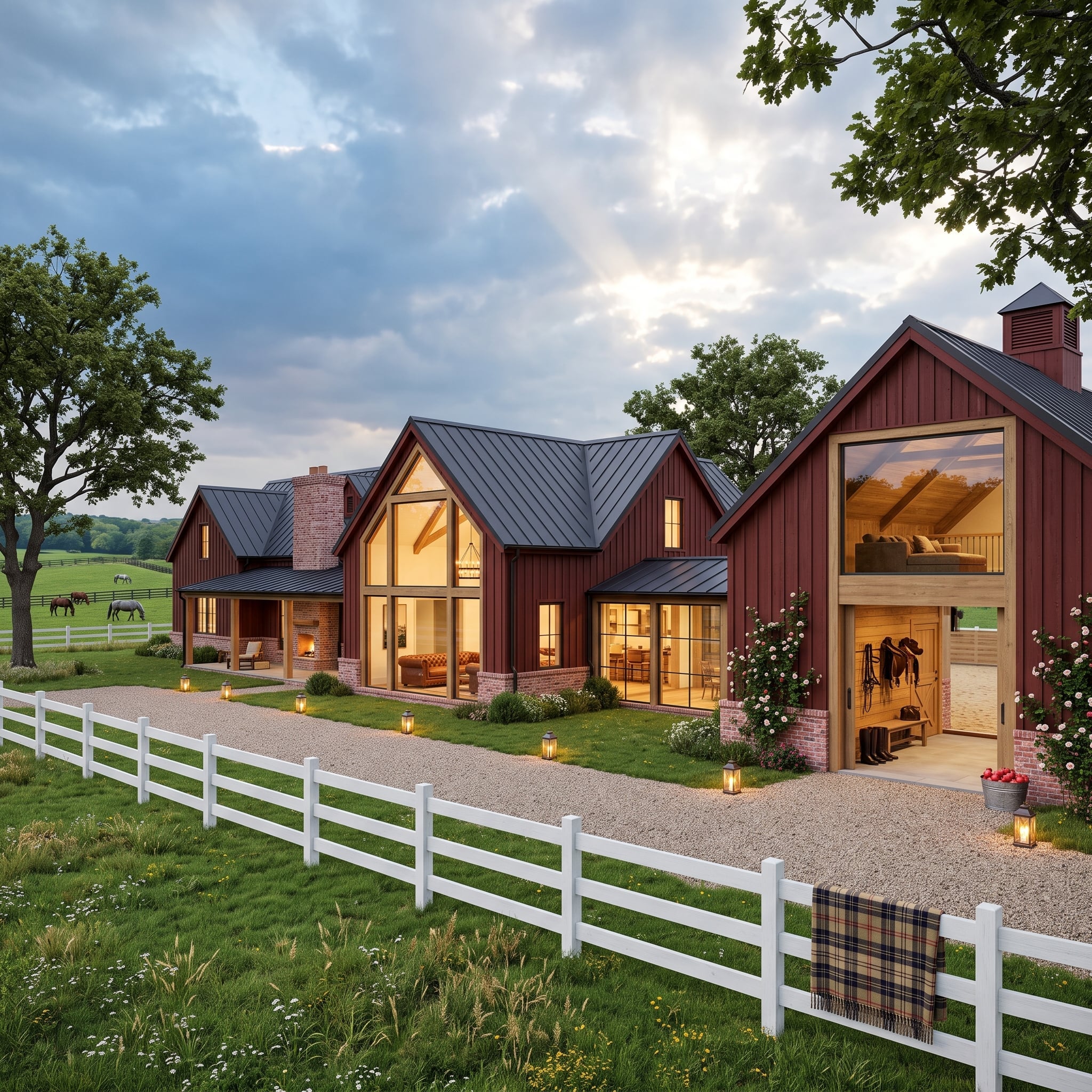 Barn Red, a Metal Roof, and a Tack Room That Lives Next to the Living Room