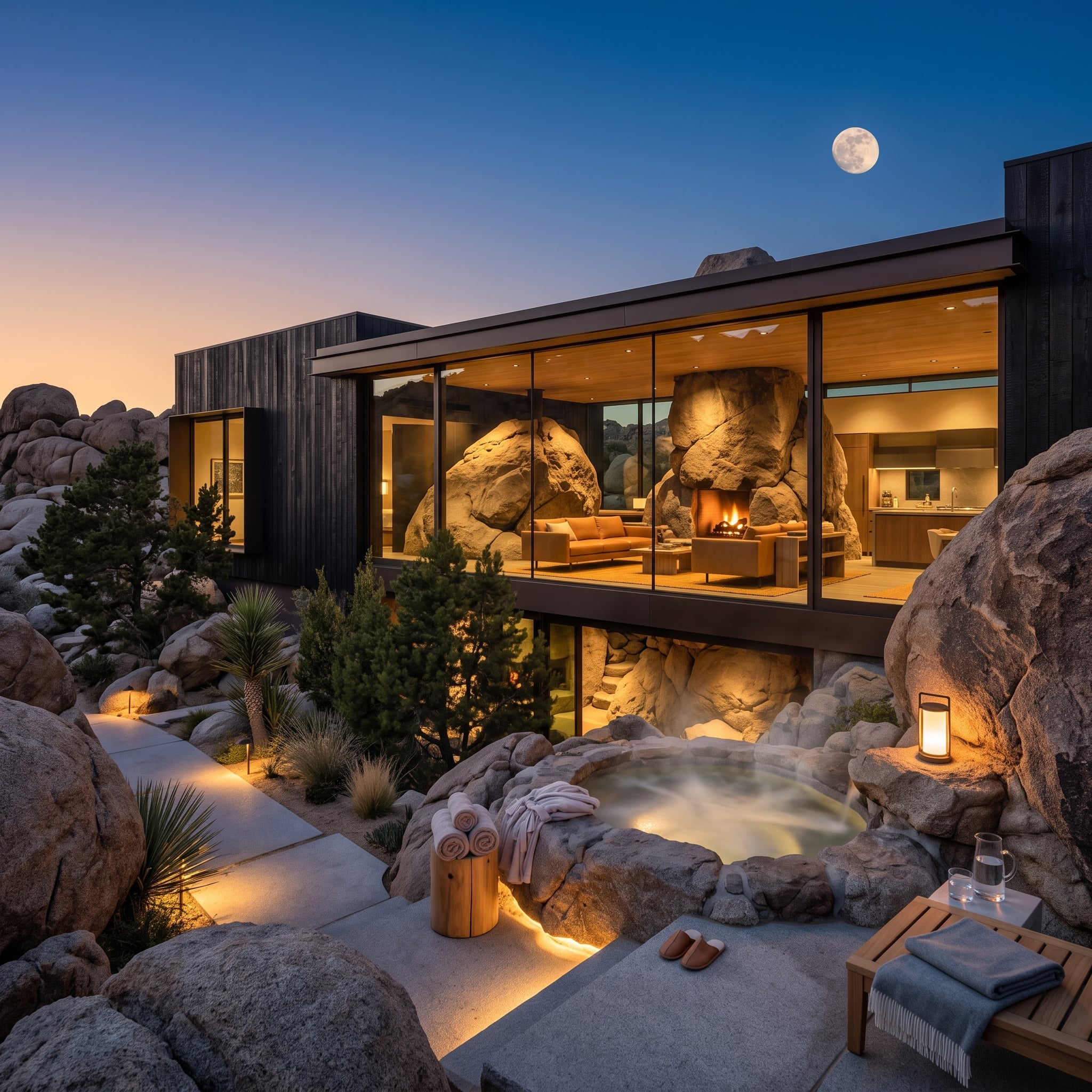 Boulder Country, Black Cladding, and Steam Rising Between the Rocks
