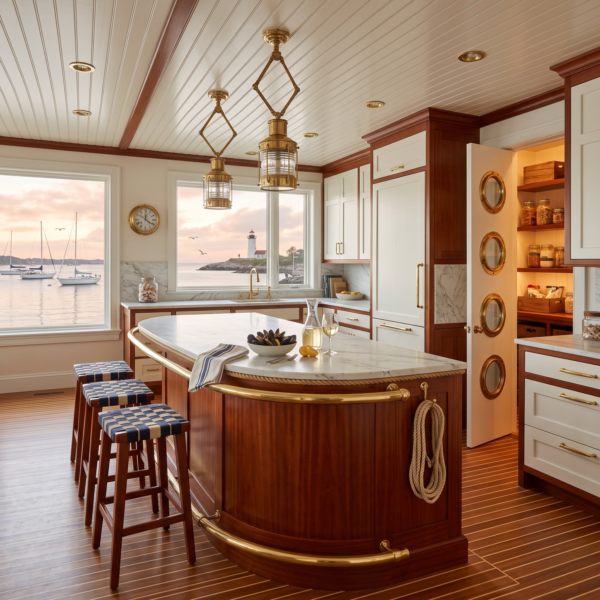 Mahogany, Brass, and Porthole Windows: What Yacht Design Knows About Warmth That Kitchens Forget