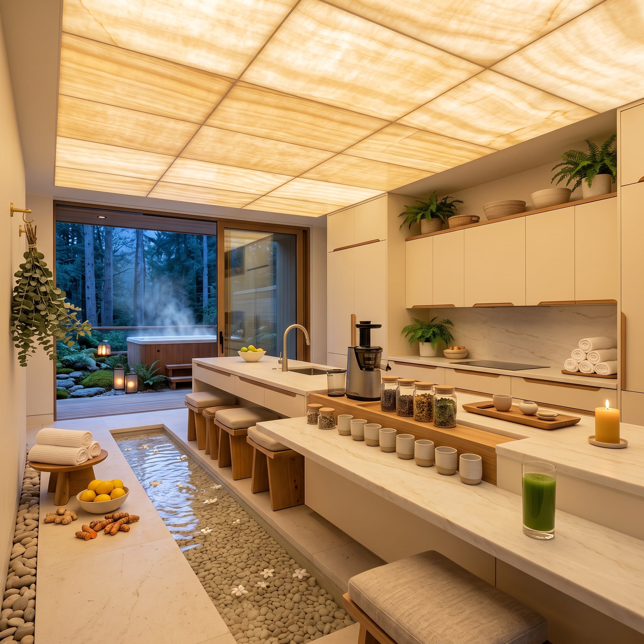 Onyx Ceiling, River Stone Floor: How Spa Logic Fixes the Cold-White Problem
