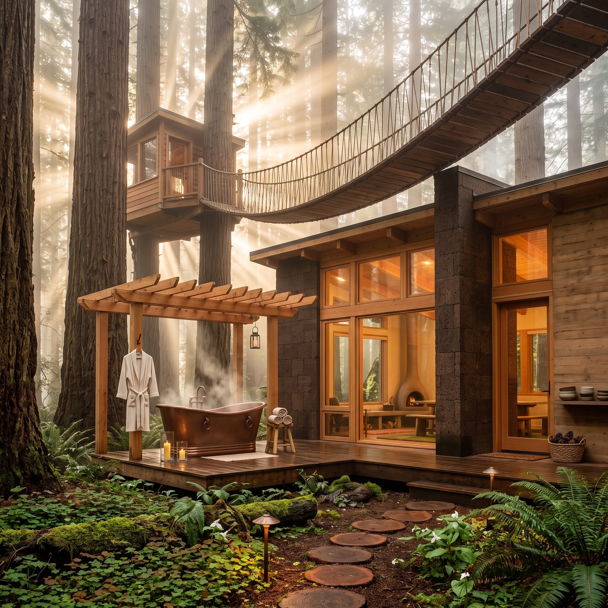 Redwood Giants, a Copper Soaking Tub, and a Rope Bridge That Actually Goes Somewhere