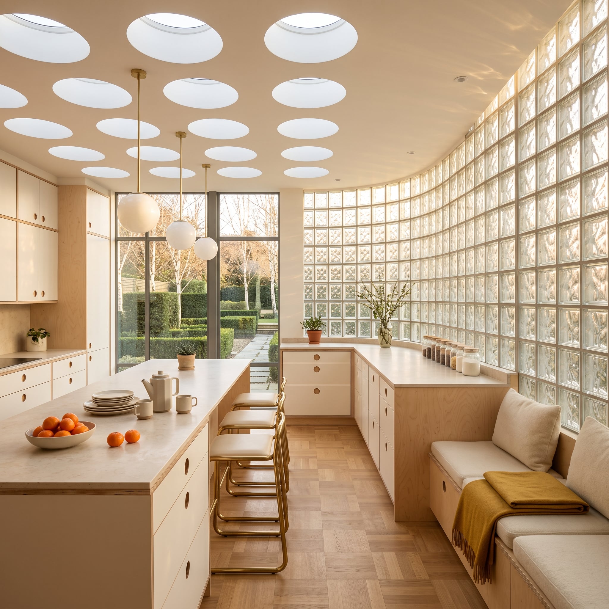 Skylights, Glass Block, and Birch Plywood: When Every Surface Earns Its Warmth