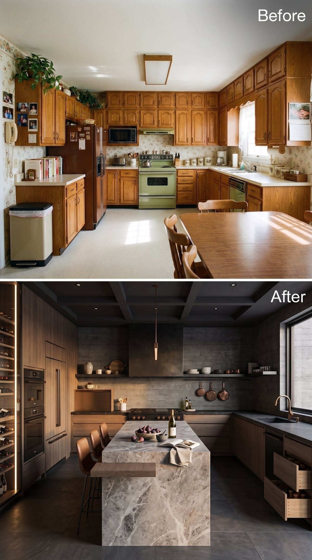 Dark Stone and Copper Give the Cooking Wall Back Its Depth