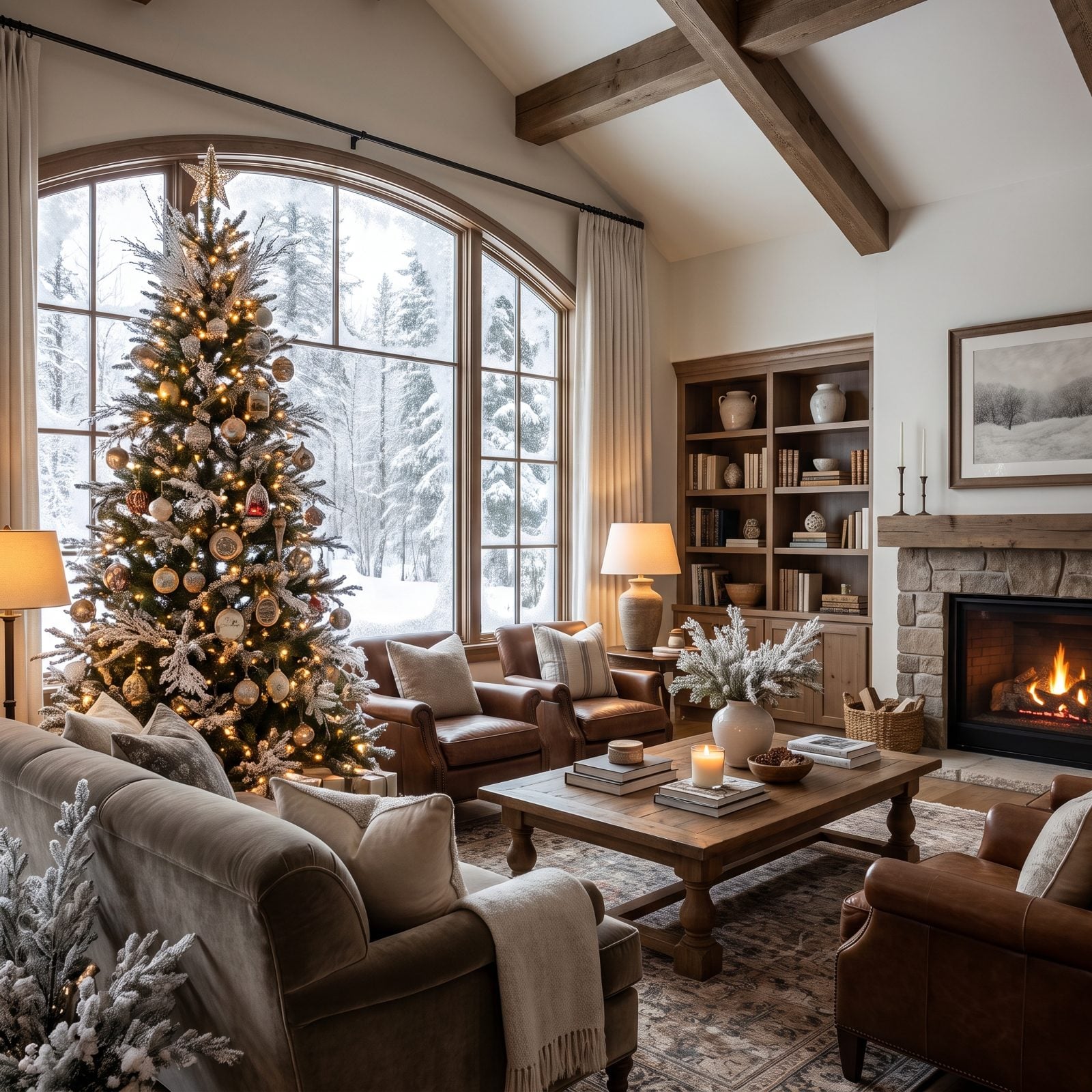 Window-Framed Tree That Borrows the Outdoors