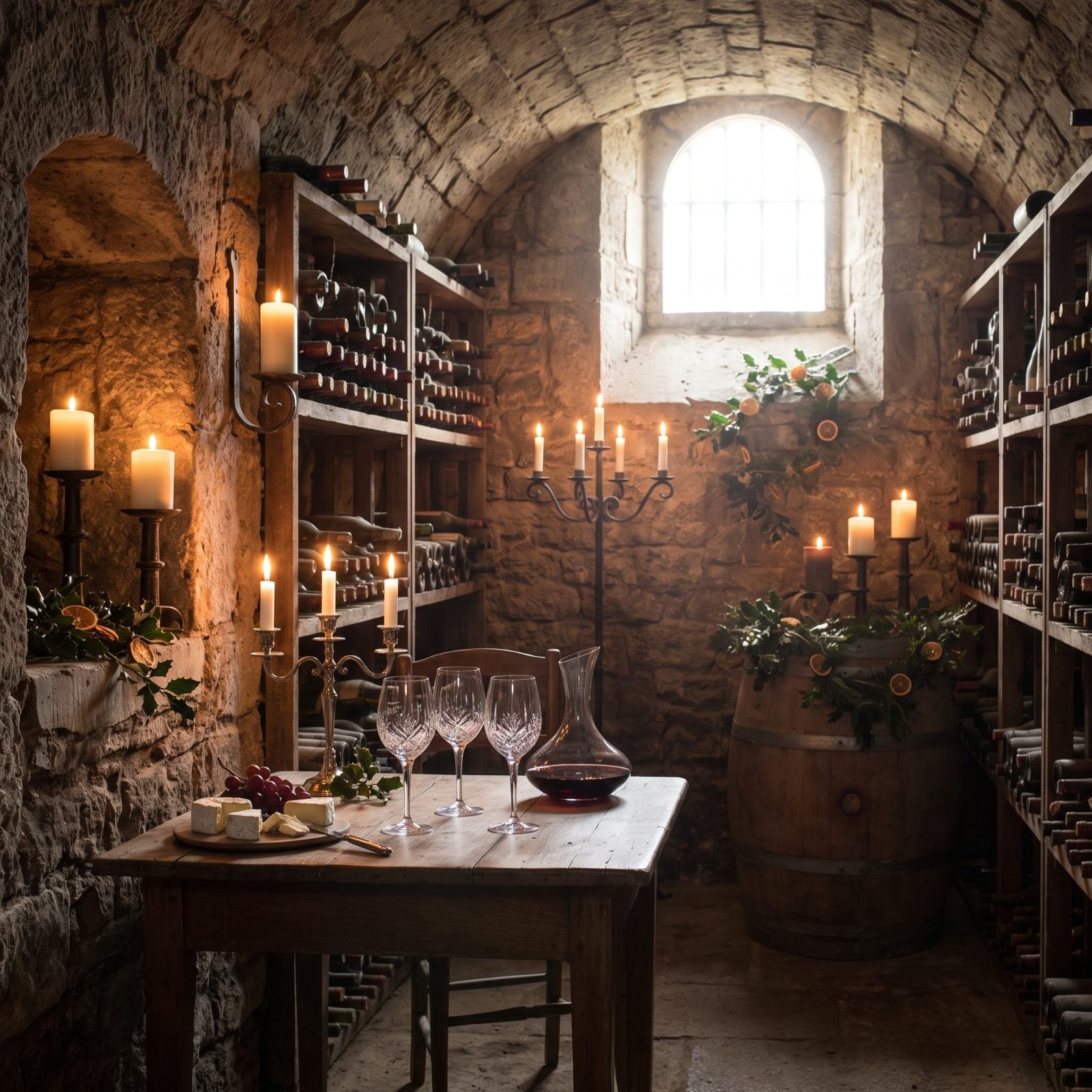 The Wine Cellar Table Set for an Intimate Holiday Tasting