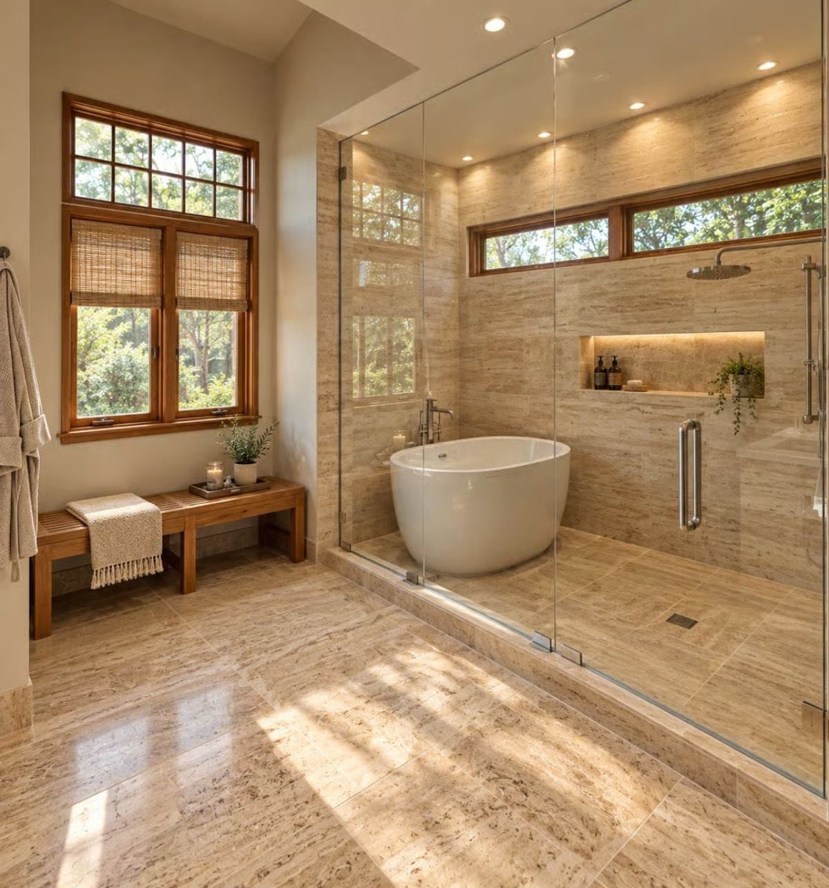 Soaking Tub Inside the Shower Enclosure Is a Smarter Move Than It Sounds