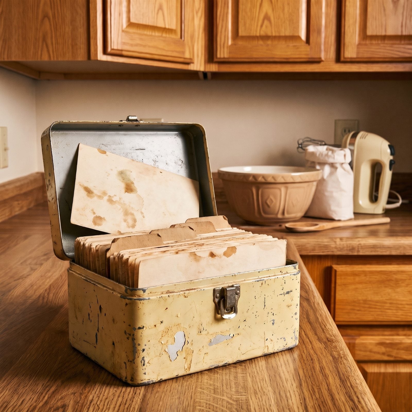 The Worn-Out Recipe Box Living on the Counter