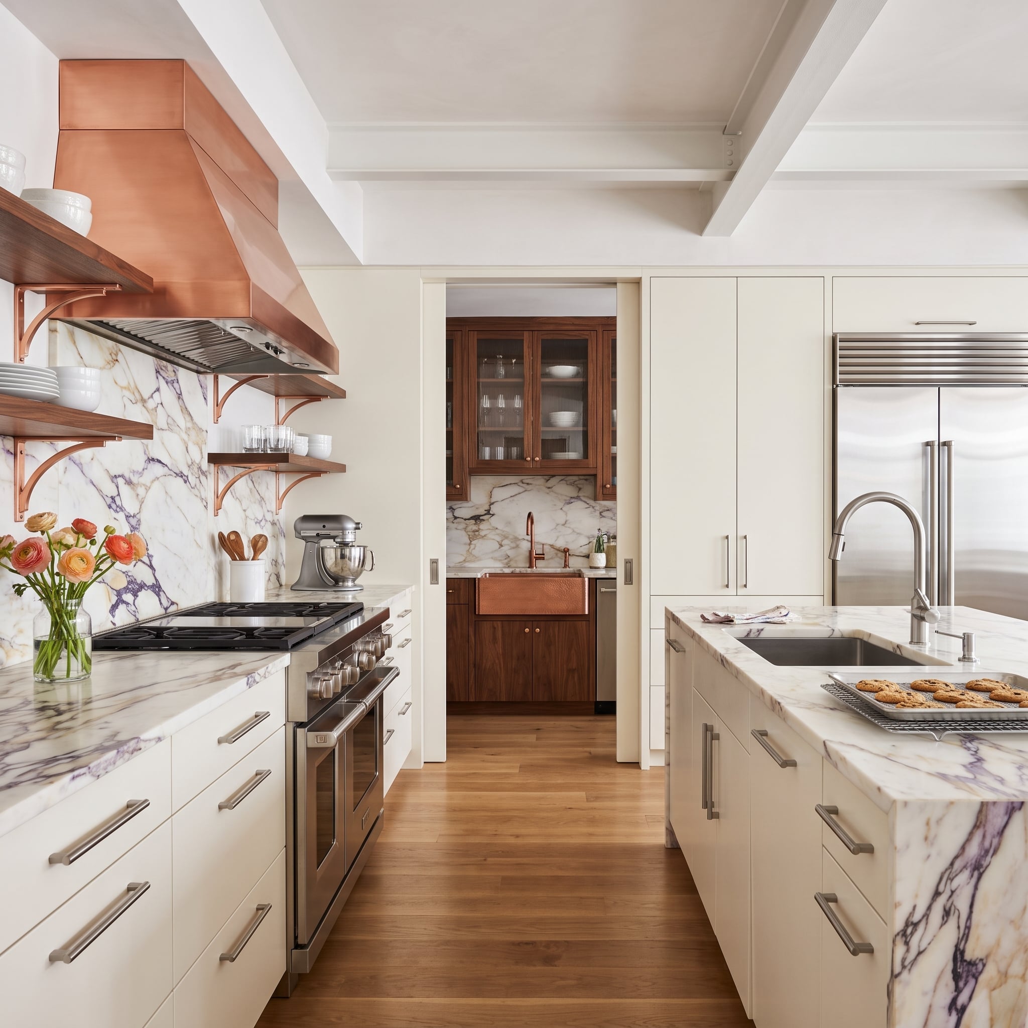 Copper Hood, Calacatta Viola Marble, and a Butler's Pantry That Earns Its Own Finish