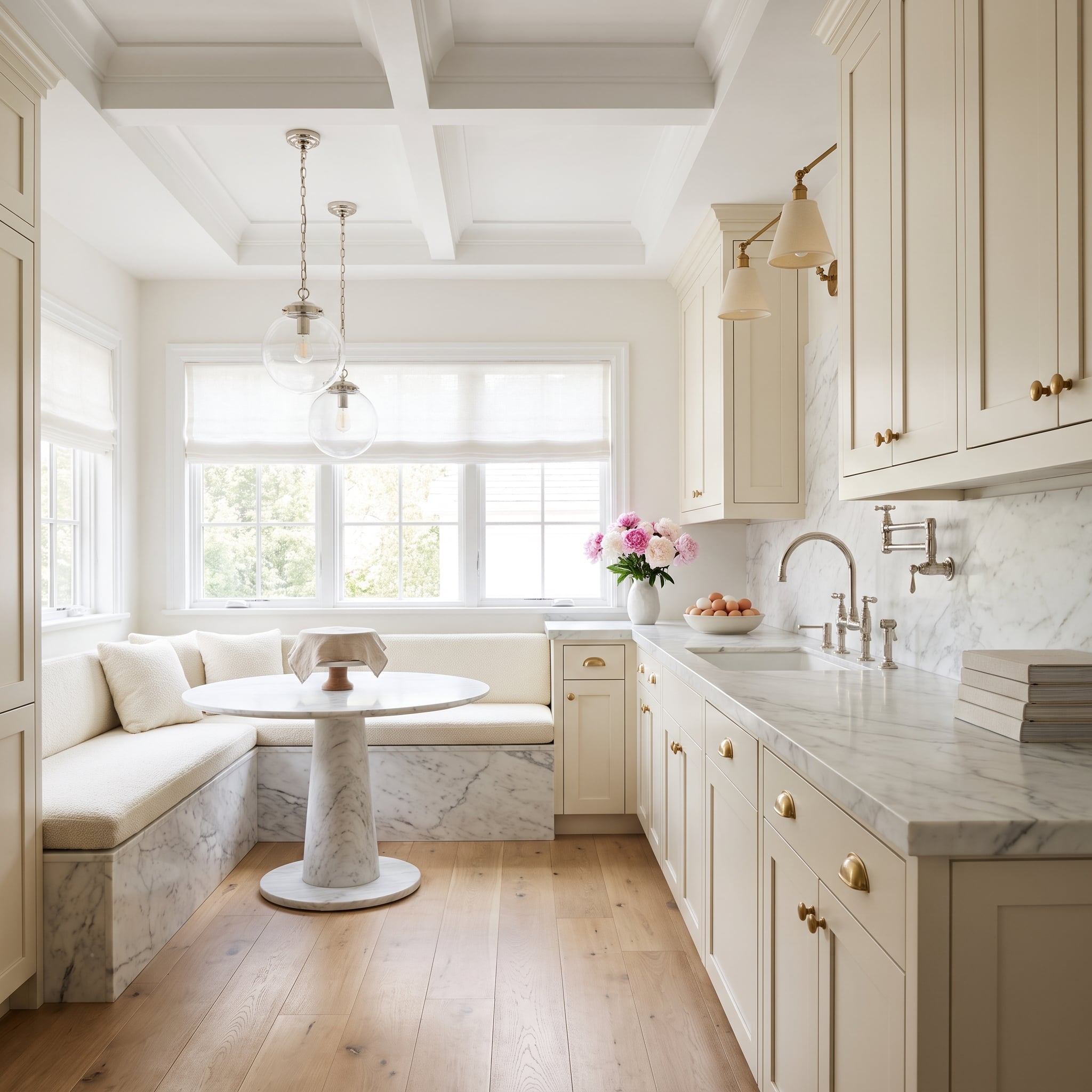 Polished Nickel and Brass Shared a Kitchen, and the Marble Kept Them Honest